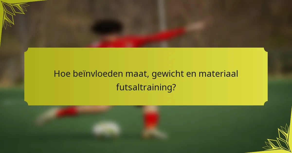 Hoe beïnvloeden maat, gewicht en materiaal futsaltraining?