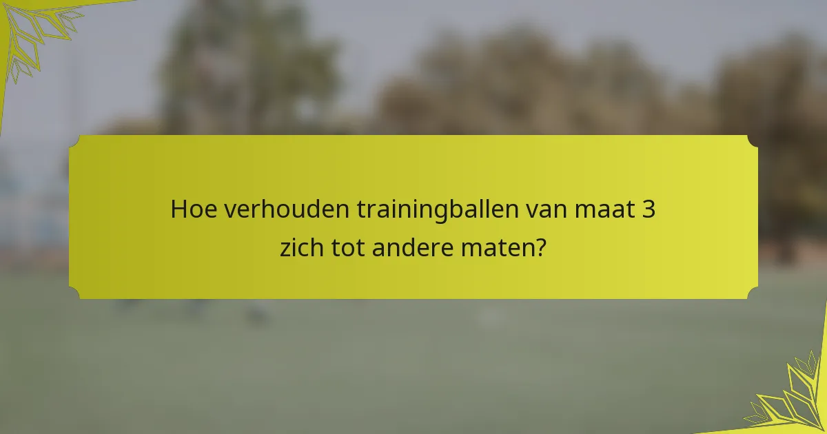 Hoe verhouden trainingballen van maat 3 zich tot andere maten?