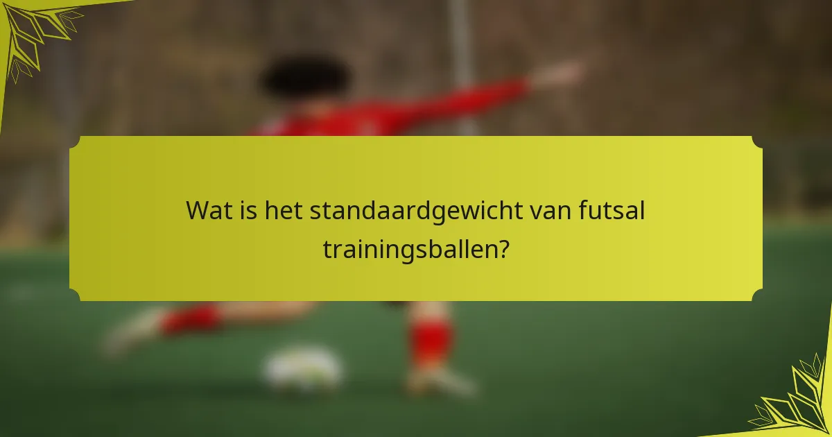 Wat is het standaardgewicht van futsal trainingsballen?