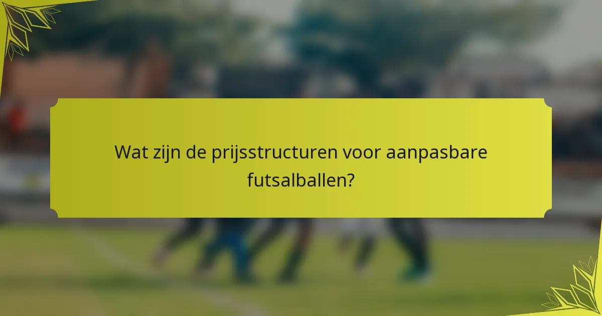 Wat zijn de prijsstructuren voor aanpasbare futsalballen?