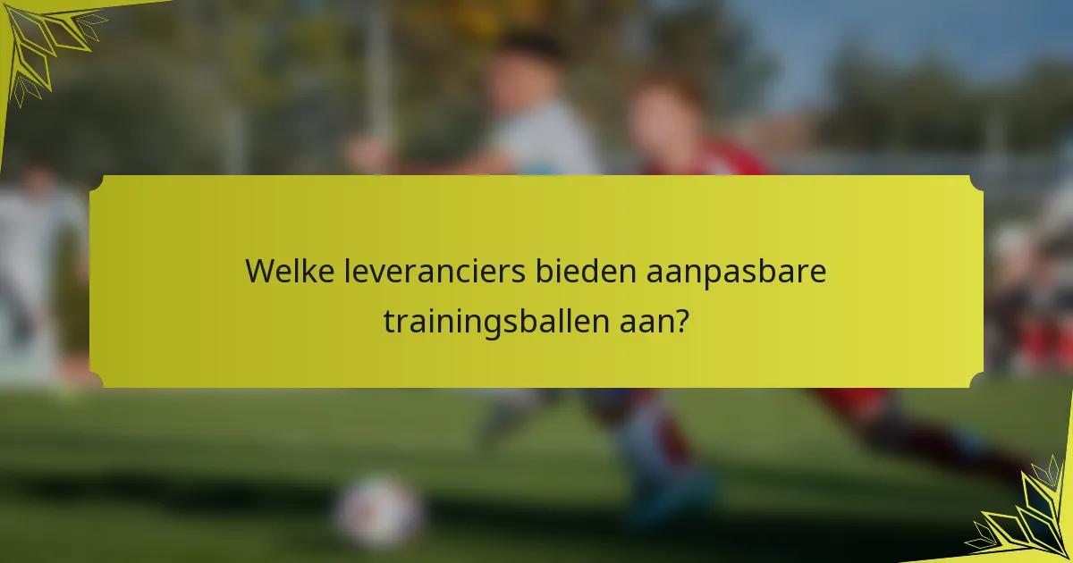 Welke leveranciers bieden aanpasbare trainingsballen aan?