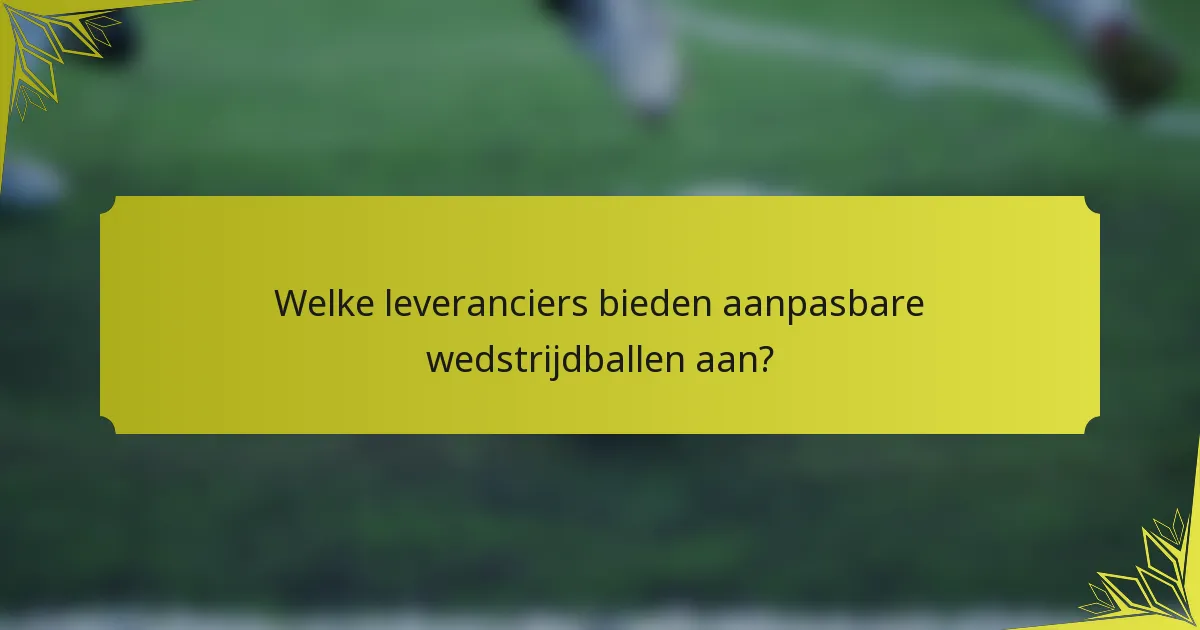 Welke leveranciers bieden aanpasbare wedstrijdballen aan?