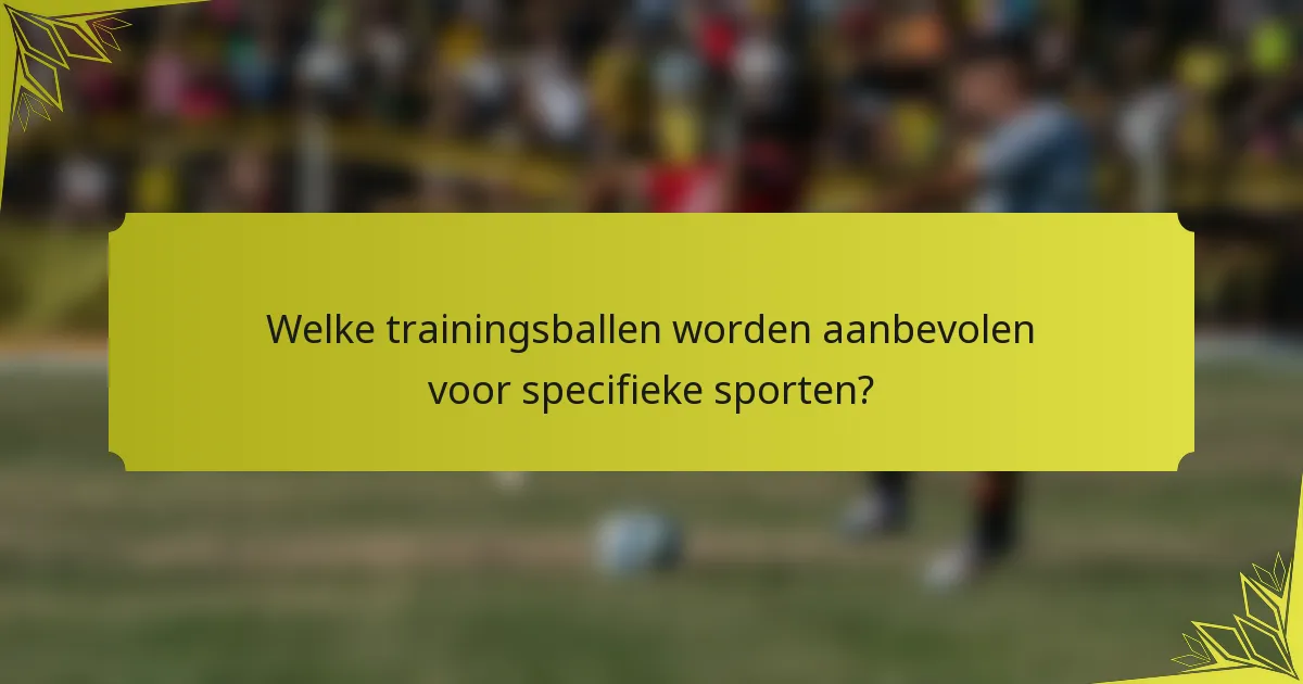 Welke trainingsballen worden aanbevolen voor specifieke sporten?